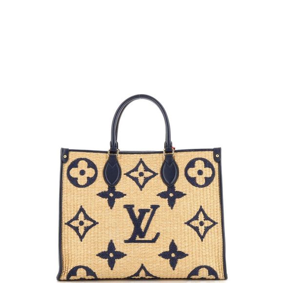 Louis Vuitton OnTheGo Tote Monogram Giant Raffia MM Blue, Neutral - Picture 3 of 8